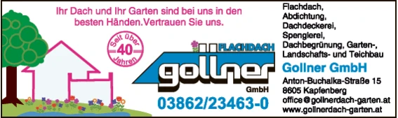 Print-Anzeige von: Gollner GmbH, Dachdeckerei, Spenglerei