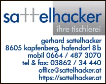 Print-Anzeige von: Sattelhacker, Tischlerei