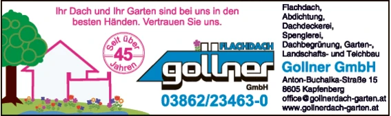 Print-Anzeige von: Gollner GmbH, Dachdeckerei, Spenglerei
