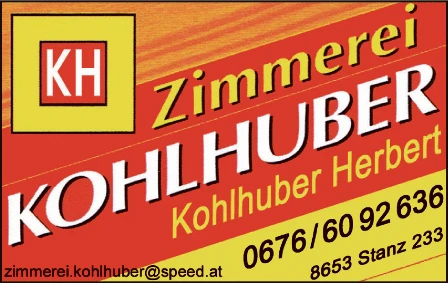 Print-Anzeige von: Kohlhuber, Herbert, Zimmerei