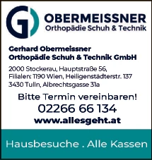 Print-Anzeige von: Orthopädie Schuh und Technik GmbH Print-Anzeige von: Orthopädie Schuh und Technik GmbH