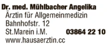 Print-Anzeige von: Mühlbacher, Angelika, Dr.med., Ärztin für Allgemeinmedizin