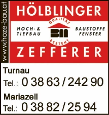 Print-Anzeige von: Hölblinger und Zefferer, Hoch- u Tiefbau GesmbH, Baustoffhandel