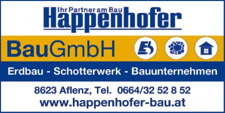 Print-Anzeige von: Happenhofer Bau GmbH, Erdbau