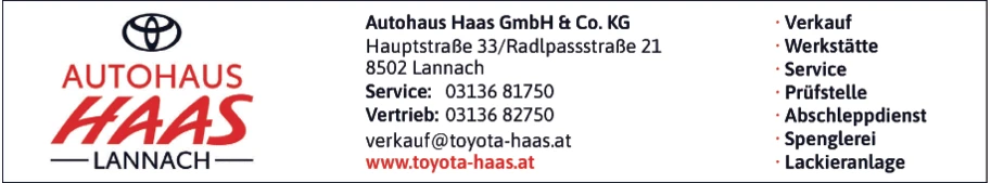Print-Anzeige von: Autohaus Haas GmbH & Co KG
