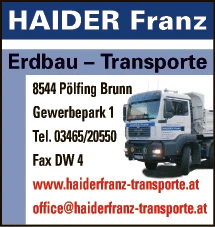 Print-Anzeige von: Haider, Franz, Transporte