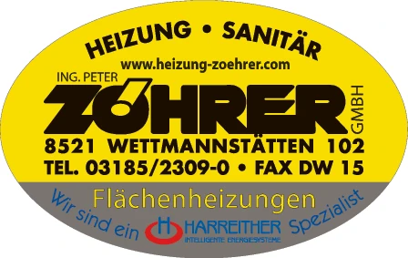 Print-Anzeige von: Zöhrer, Peter, Ing., Installationsunternehmen f Heizung