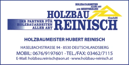 Print-Anzeige von: Holzbau Reinisch GmbH Print-Anzeige von: Holzbau Reinisch GmbH