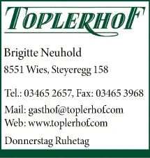 Print-Anzeige von: Toplerhof, Gasthaus