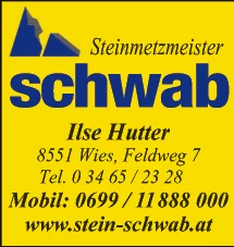 Print-Anzeige von: Schwab, Ilse, Steinmetzmeister