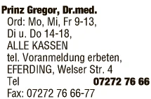 Print-Anzeige von: Prinz, Gregor, Dr.med., FA f HNO-Erkrankungen