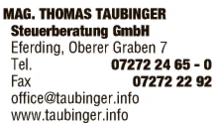 Print-Anzeige von: Taubinger, Thomas, Mag., Steuerberatung