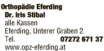 Print-Anzeige von: Stibal, Iris, Dr., FA f Orthopädie u. Orthopäd. Chir.