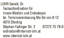 Print-Anzeige von: Lohr, Gerald, Dr.med., FA f Innere Medizin