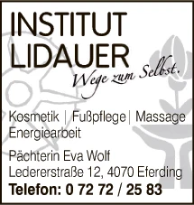 Print-Anzeige von: Lidauer, Anneliese, Kosmetik u Fußpflege