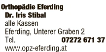 Print-Anzeige von: Stibal, Iris, Dr., FA f Orthopädie u. Orthopäd. Chir. Print-Anzeige von: Stibal, Iris, Dr., FA f Orthopädie u. Orthopäd. Chir.