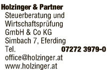 Print-Anzeige von: Holzinger, Wolfgang, Mag., Steuerberatung