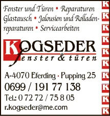 Print-Anzeige von: Kogseder, Rupert, Fenster u Türen