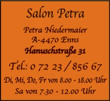 Print-Anzeige von: Niedermaier Petra Salon Petra, Friseure