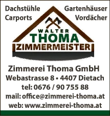 Print-Anzeige von: Thoma, Walter, Zimmermeister