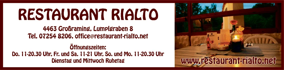 Print-Anzeige von: Restaurant Rialto