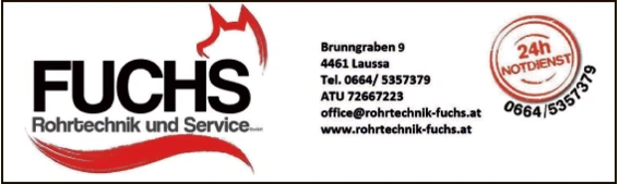Print-Anzeige von: Fuchs Rohrtechnik und -service GmbH Print-Anzeige von: Fuchs Rohrtechnik und -service GmbH