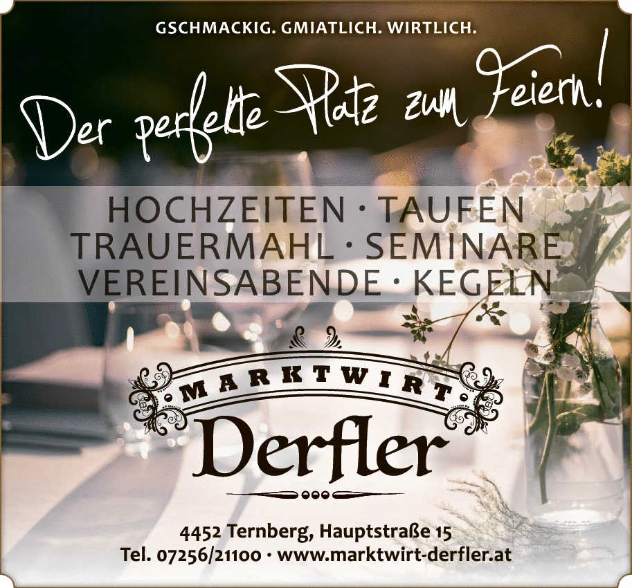 Print-Anzeige von: Marktwirt Derfler OG, Gasthaus