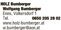 Print-Anzeige von: Bumberger, Wolfgang, Säge u Hobelwerk
