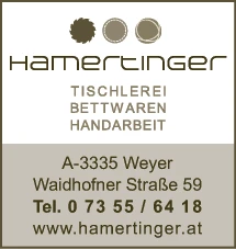 Print-Anzeige von: Hamertinger, Max, Bau-u Möbeltischlerei