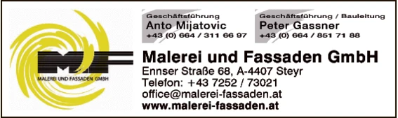 Print-Anzeige von: Malerei und Fassaden GmbH, Malereibetrieb