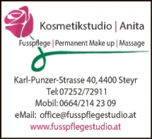 Print-Anzeige von: Kosmetikstudio Anita, Fusspflegestudio