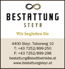 Print-Anzeige von: Stadtbetriebe Steyr GmbH., Bestattung