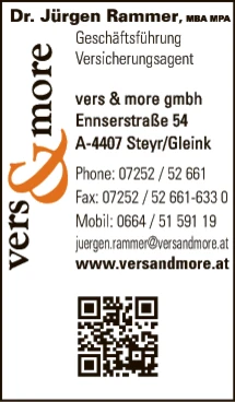Print-Anzeige von: vers & more gmbh, Versicherungsunternehmen Print-Anzeige von: vers & more gmbh, Versicherungsunternehmen