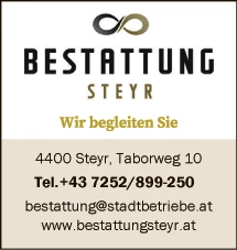Print-Anzeige von: Stadtbetriebe Steyr GmbH, Bestattung
