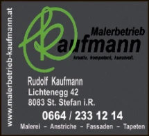 Print-Anzeige von: Kaufmann, Rudolf, Malereibetrieb Print-Anzeige von: Kaufmann, Rudolf, Malereibetrieb