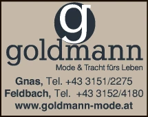 Print-Anzeige von: Goldmann, Mode & Tracht fürs Leben