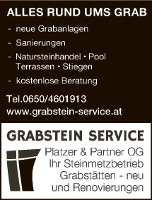 Print-Anzeige von: Platzer & Partner OG, Grabstein Service