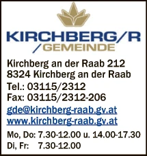 Print-Anzeige von: Gemeindeamt Kirchberg a d Raab, Allgemeine Verwaltung