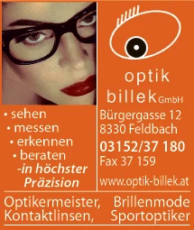 Print-Anzeige von: Optik Billek GmbH, Optik