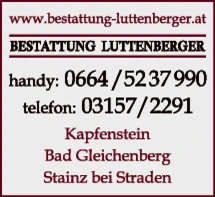 Print-Anzeige von: Bestattung Luttenberger, Bestattungsunternehmen