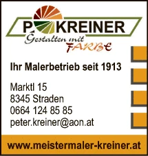 Print-Anzeige von: Kreiner, Peter, Malereibetriebe
