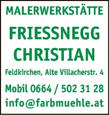 Print-Anzeige von: Friessnegg, Christian, Malereibetriebe