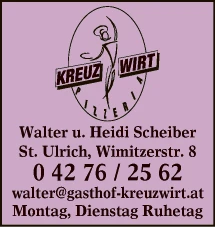 Print-Anzeige von: Kreuzwirt Pizzeria Print-Anzeige von: Kreuzwirt Pizzeria