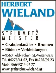 Print-Anzeige von: Wieland Herbert Natursteinmeister GmbH Print-Anzeige von: Wieland Herbert Natursteinmeister GmbH