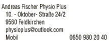 Print-Anzeige von: Andreas Fischer Physio Plus, Physiotherapie