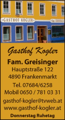 Print-Anzeige von: Gasthof Kogler