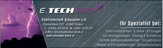 Print-Anzeige von: Schachner, Matthias, Elektrotechnik