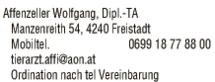 Print-Anzeige von: Affenzeller, Wolfgang, Dipl., Tierarzt