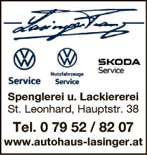 Print-Anzeige von: Lasinger, Franz, VW-Verkauf u. Kundendienst
