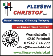 Print-Anzeige von: Fliesen Christof GmbH, Fliesenhandel